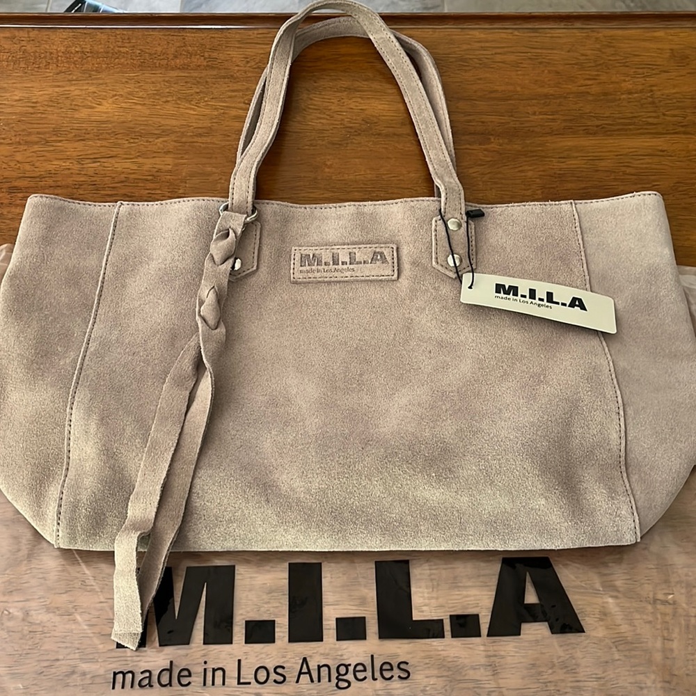 Authentic M.I.L.A. Los Angeles Suede Tote